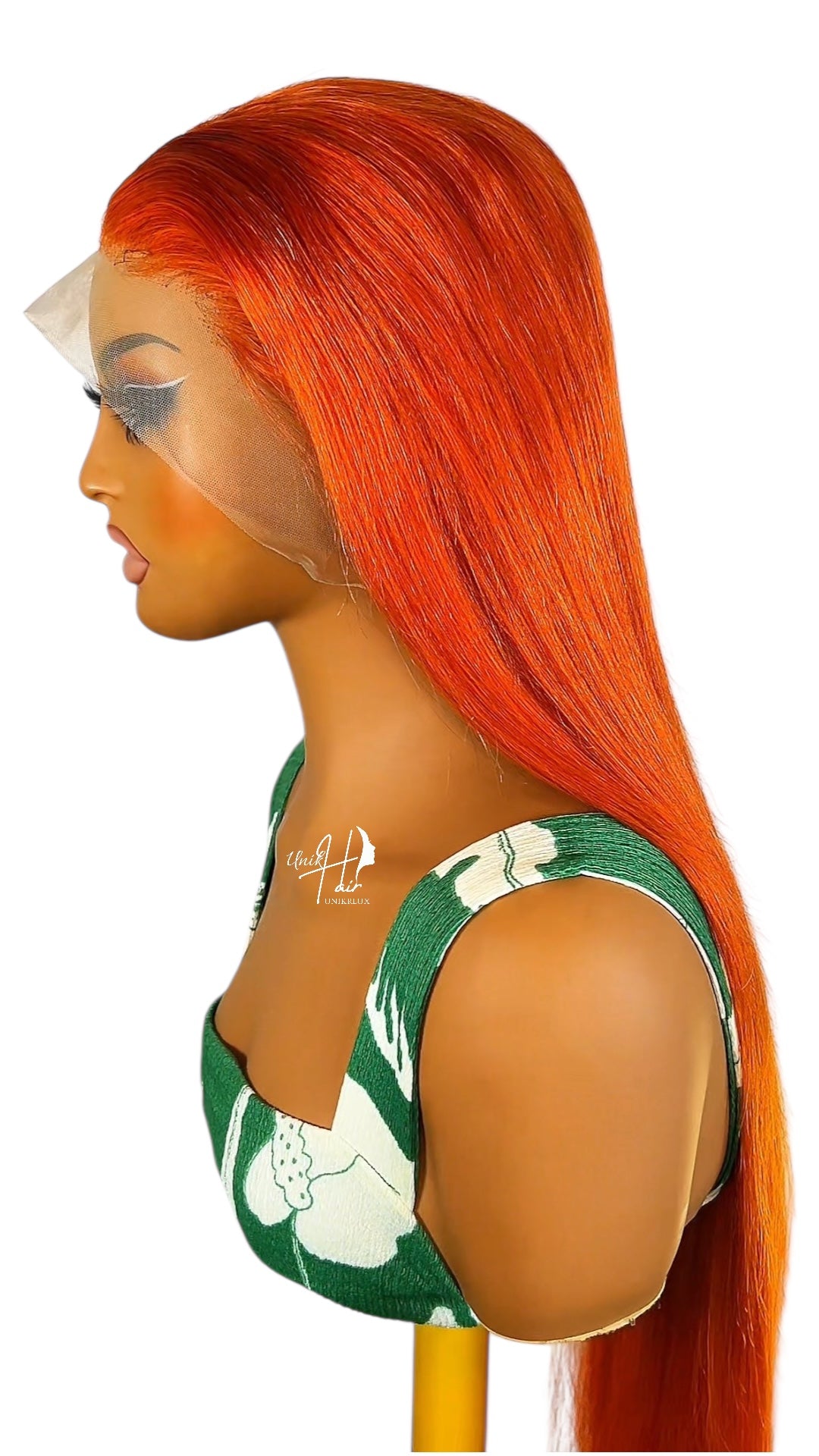 Perruque Lisse Orange – Couleur vibrante & finition HD