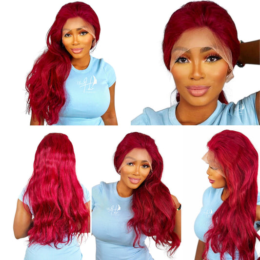 Perruque Body Wave Rouge – Ondulations glamour & couleur vibrante