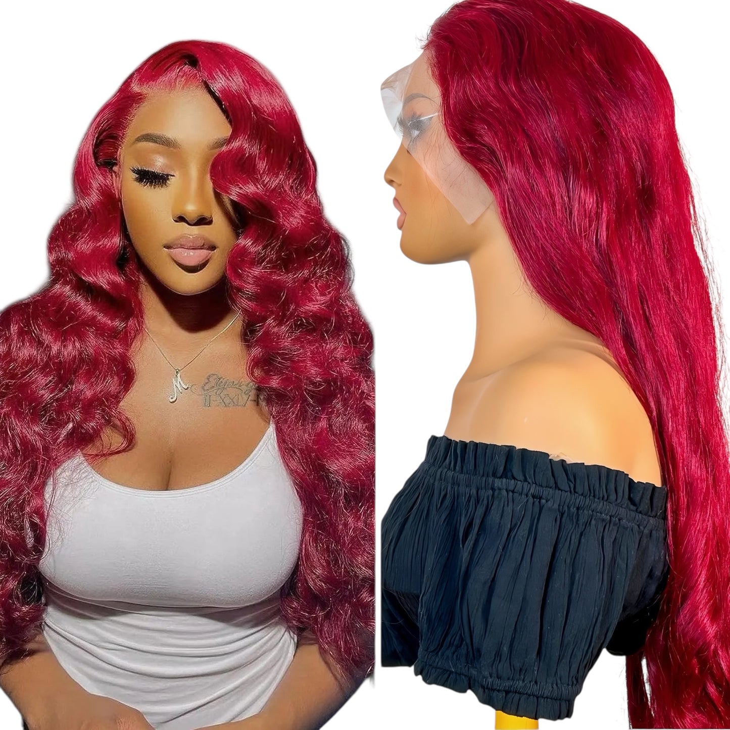 Perruque Body Wave Rouge – Ondulations glamour & couleur vibrante