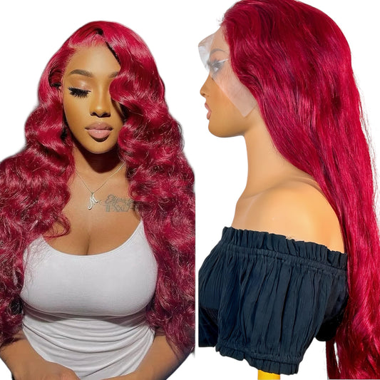 Perruque Body Wave Rouge – Ondulations glamour & couleur vibrante