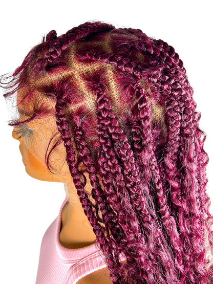 Perruque Tressée Longue – Braids protectrices 100% faites main