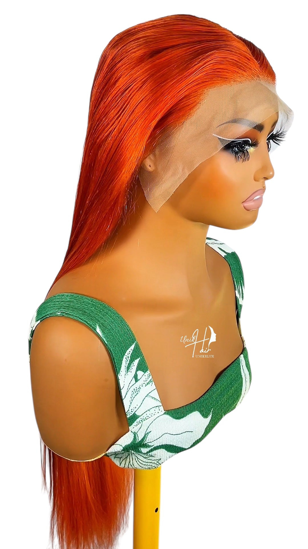 Perruque Lisse Orange – Couleur vibrante & finition HD