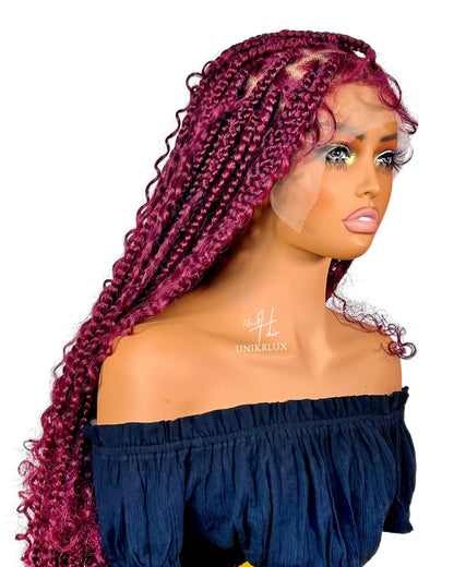 Perruque Tressée Longue – Braids protectrices 100% faites main