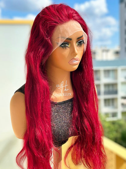 Perruque Body Wave Rouge – Ondulations glamour & couleur vibrante
