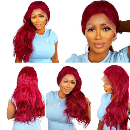 Perruque Body Wave Rouge – Ondulations glamour & couleur vibrante