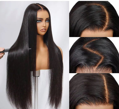 Perruque Lisse Élégance – Cheveux 100% vierges, finition HD